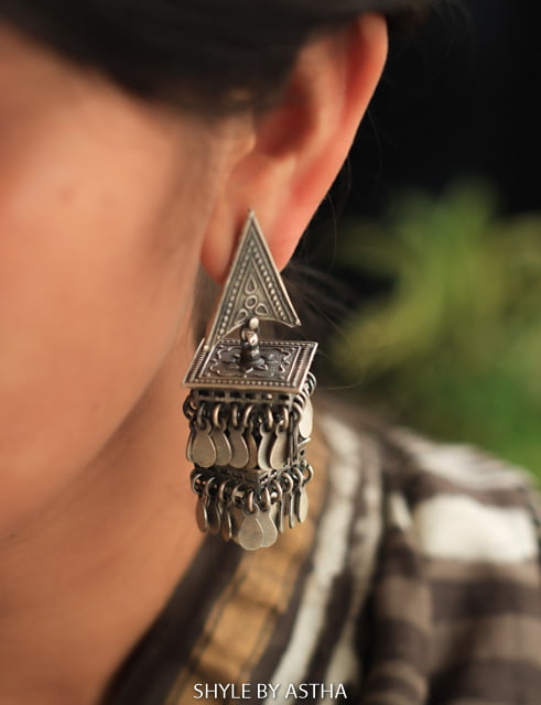 Jhumri Layered Intricate Square Jhumka