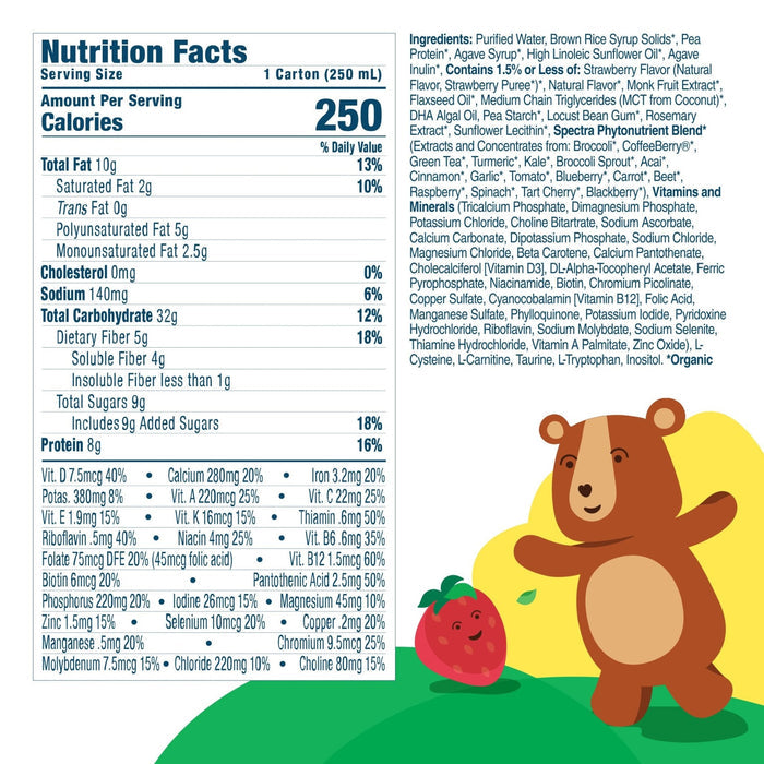 Kate Farms Kid's Nutrition Shake, Strawberry, Case/12 - 811112031246-Case - LL Medico