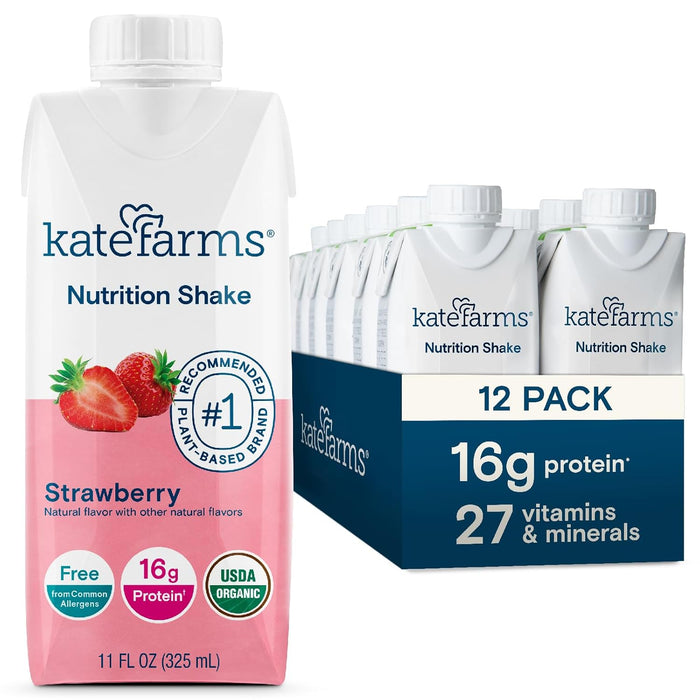 Kate Farms Nutrition Shake, Strawberry, Case/12 - 811112030799-Case - LL Medico