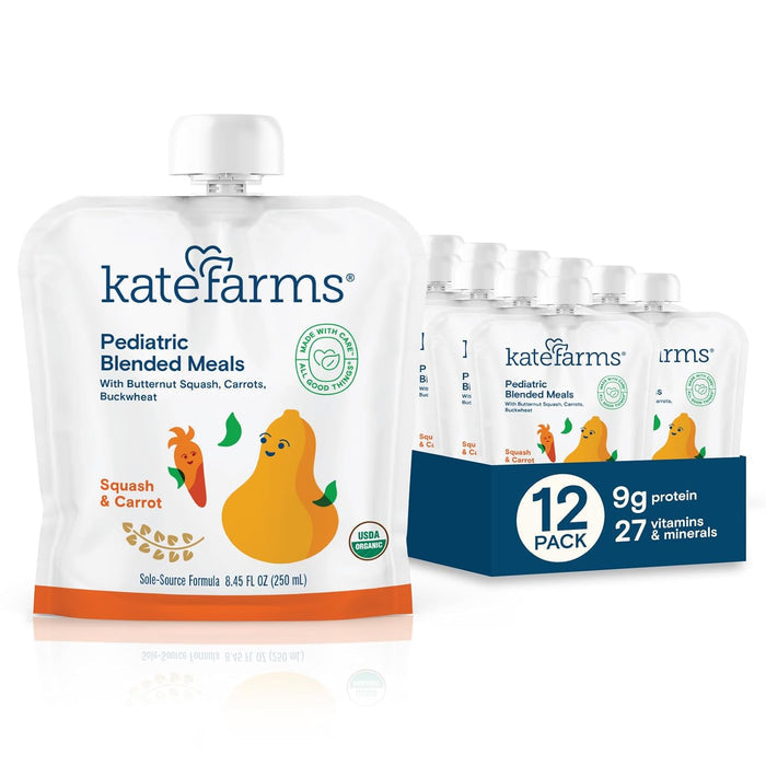 Kate Farms Pediatric Blended Meals, Squash & Carrot, CS/12 - 811112030119-Case - LL Medico