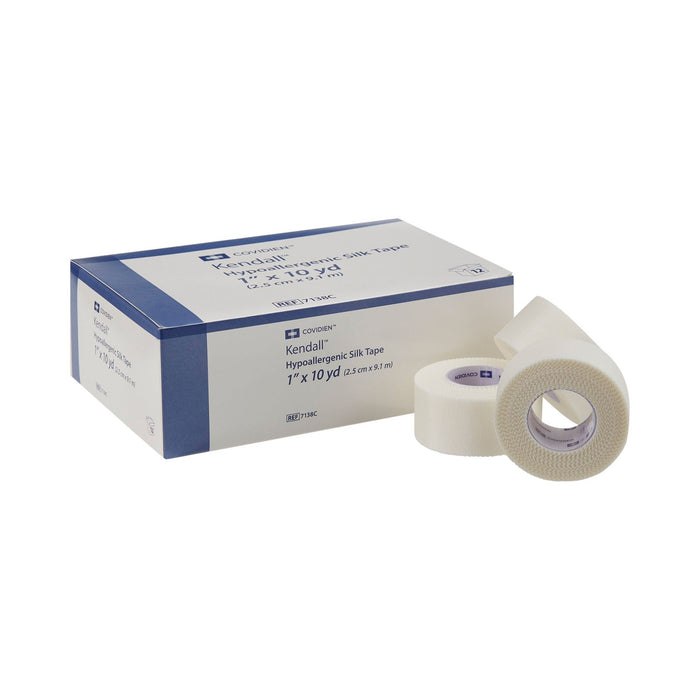 Cardinal Health Kendall Hypoallergenic Silk-Like Cloth Medical Tape, 1 Inch x 10 Yard, White