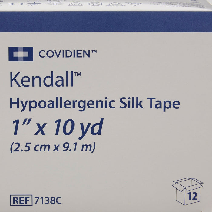Cardinal Health Kendall Hypoallergenic Silk-Like Cloth Medical Tape, 1 Inch x 10 Yard, White