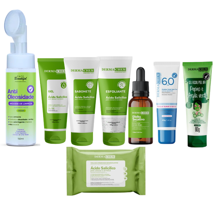 Kit Avançado Anti Oleosidade com Ácido Salicílico Completo Dermachem