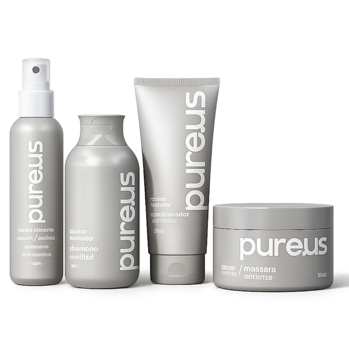 Kit Completo Capilar Brilho Extremo Anti Frizz Pure Us – 4 Itens