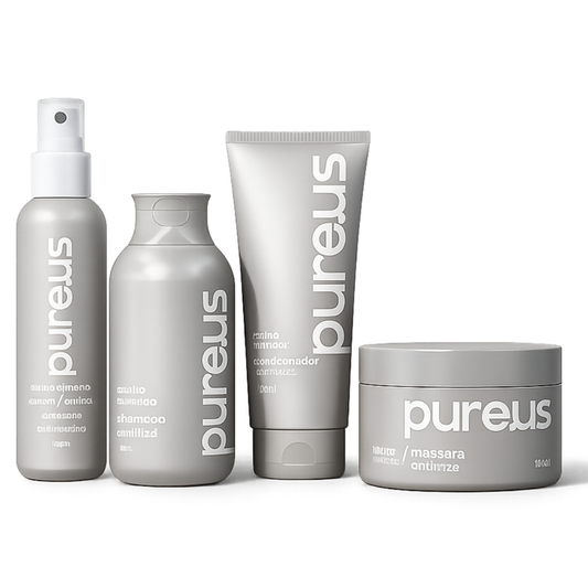Kit Completo Capilar Brilho Extremo Anti Frizz Pure Us – 4 Itens