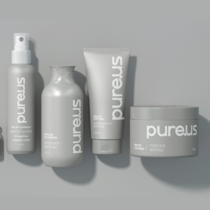 Kit Completo Capilar Brilho Extremo Anti Frizz Pure Us – 4 Itens