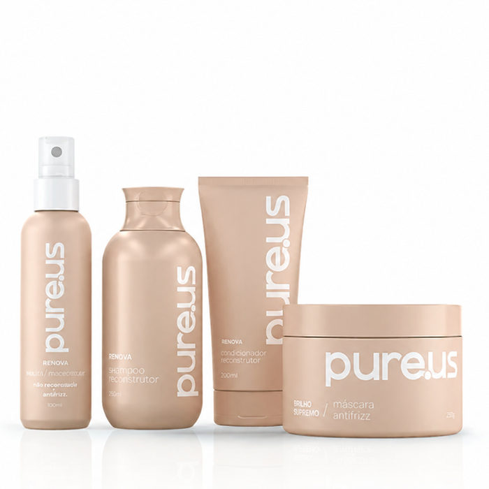 Kit Completo Renova Cabelos Danificados e Quebradiços Pure Us – 4 Itens