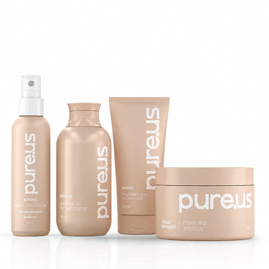 Kit Completo Renova Cabelos Danificados e Quebradiços Pure Us – 4 Itens