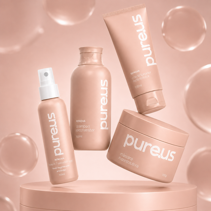 Kit Completo Renova Cabelos Danificados e Quebradiços Pure Us – 4 Itens