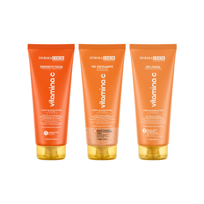Kit Rotina Essencial Vitamina C + Clareador + Protetor Solar FPS 85