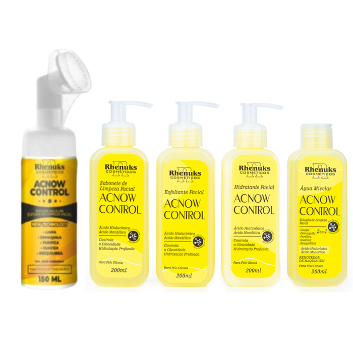 Kit Skincare Acnow Control Antiacne 5 Itens Rhenuks Cosméticos