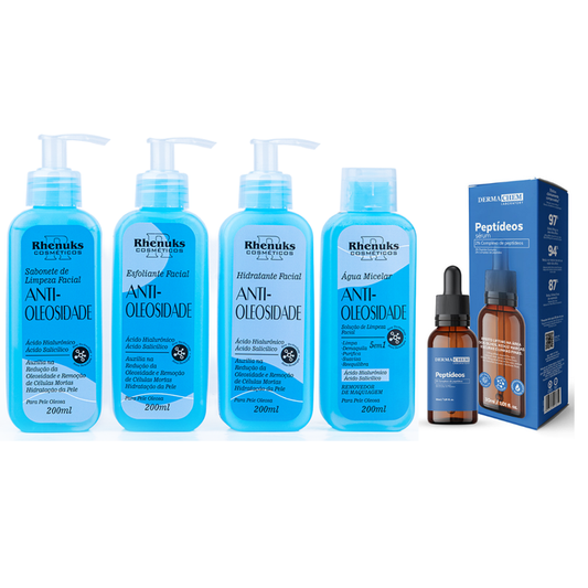 Kit Skincare Anti-Oleosidade + Sérum Peptídeos Dermachem
