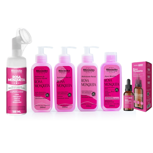 Kit SkinCare Rosa Mosqueta Rhenuks + Espuma + Sérum Rosa Mosqueta Dermachem