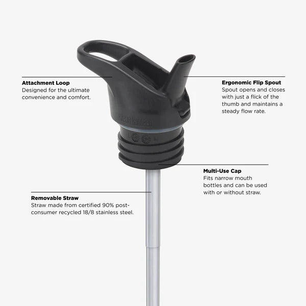 Klean Kanteen 27oz (800ml) Classic Drink Bottle w Flip Straw Sport Cap