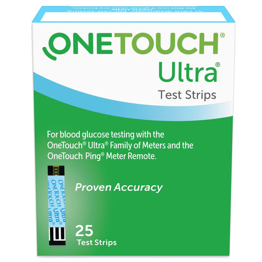 LifeScan OneTouch Ultra Blood Glucose Test Strips, 25 Count - 020994-Box - LL Medico