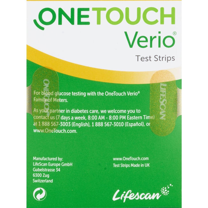 LifeScan OneTouch Verio Blood Glucose Test Strips - 022899-Box - LL Medico
