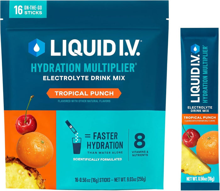 Liquid I.V. Hydration Multiplier Electrolyte Drink Mix, Tropical Punch, 0.56 oz - LVM-6021-Pack - LL Medico