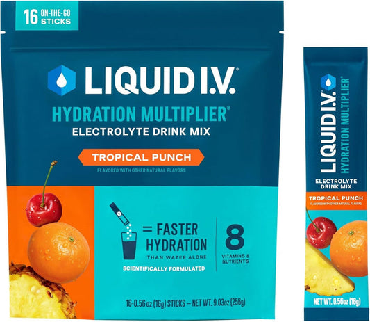 Liquid I.V. Hydration Multiplier Electrolyte Drink Mix, Tropical Punch, 0.56 oz - LVM-6021-Pack - LL Medico