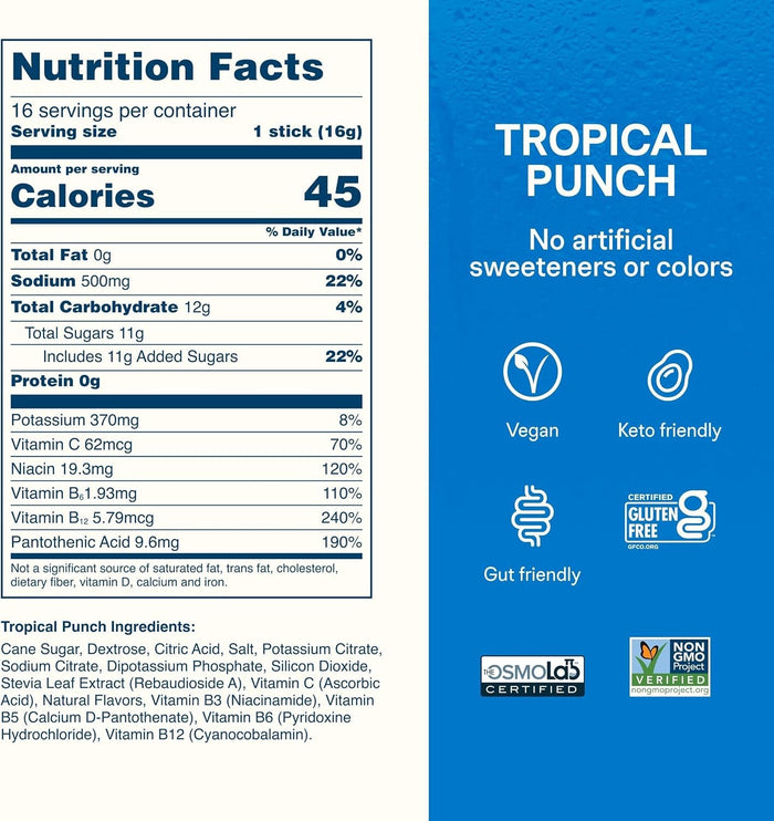 Liquid I.V. Hydration Multiplier Electrolyte Drink Mix, Tropical Punch, 0.56 oz - LVM-6021-Pack - LL Medico