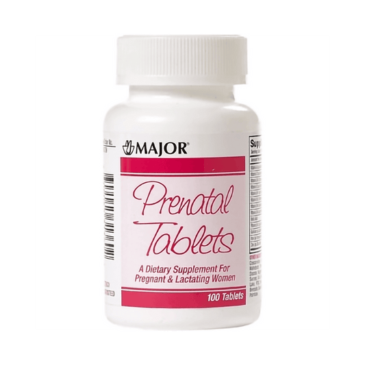 Major Prenatal Vitamin Supplement with Iron and Folic Acid, 100 tablets - 00904531360 - LL Medico