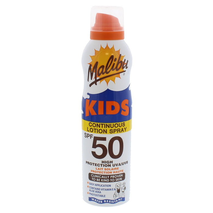 Malibu Kids Continuous Sunscreen Lotion Spray SPF 50 - 175ml, Sunscreen