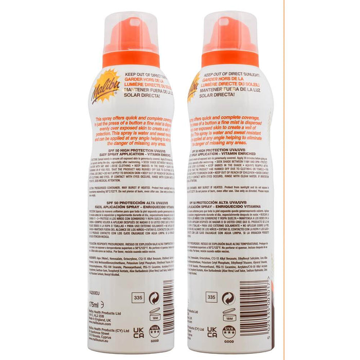 Malibu Kids Continuous Sunscreen Lotion Spray SPF 50 - 175ml, Sunscreen
