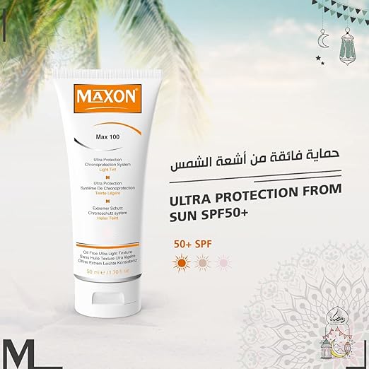 Maxon Max 100 Ultra Protection Tinted Sunscreen Cream 50ml (1+1 Offer), Sunscreen