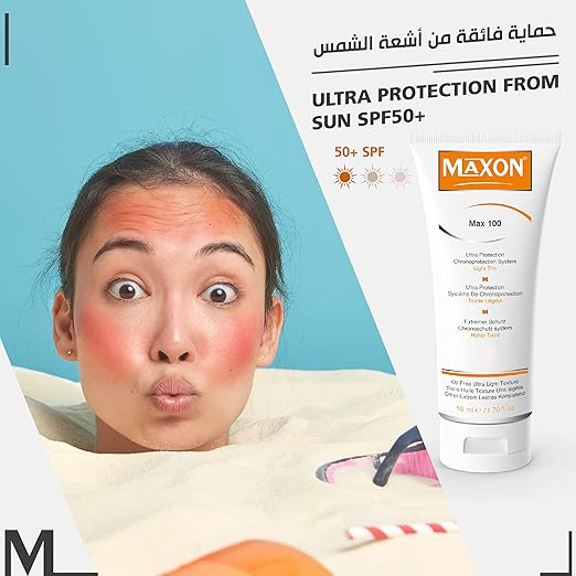 Maxon Max 100 Ultra Protection Tinted Sunscreen Cream 50ml (1+1 Offer), Sunscreen