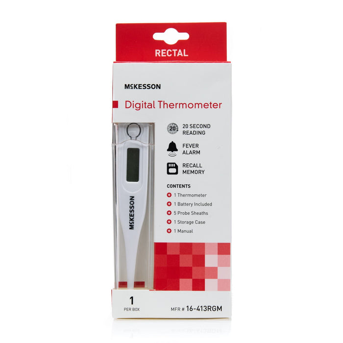 McKesson Digital Stick Thermometer, Rectal - 16-413RGM-Single - LL Medico