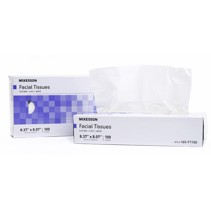 McKesson Facial Tissues, White, 8.37 x 8.07 Inch - 165-FT100-Box - LL Medico