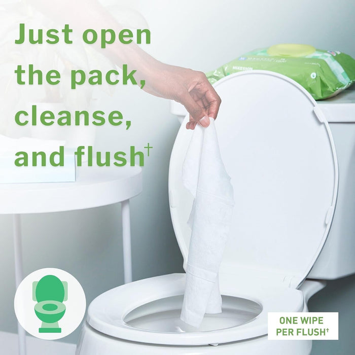 McKesson Flushable XL Wipes, Fresh Scent, 12.5" x 7.5"