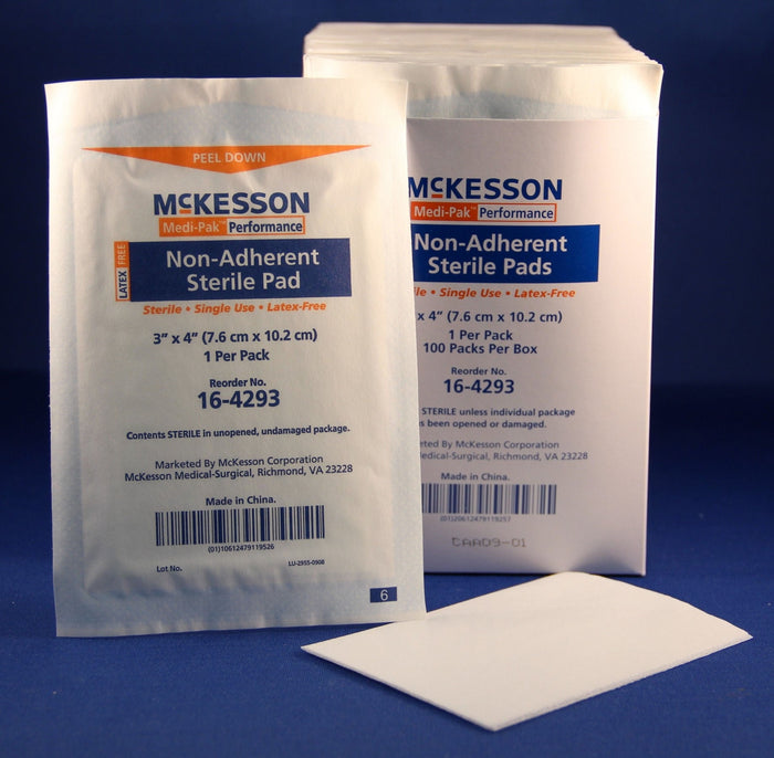 McKesson Non-Adherent Pads Sterile, 3 in x 4 in - 16-4293 - LL Medico