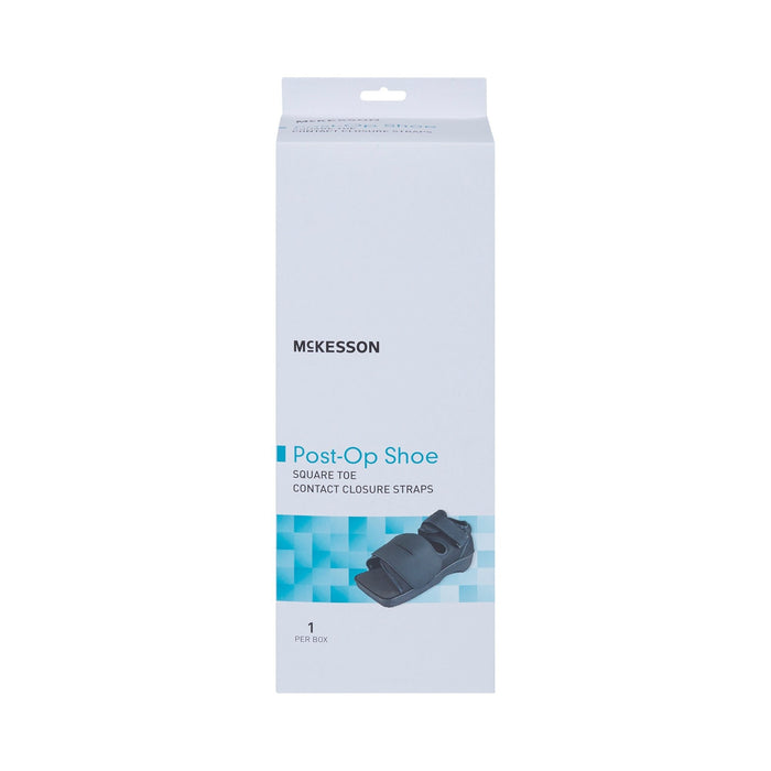 McKesson Post-Op Shoe, Square Toe, Contact Closure Straps, Unisex, Black - 155-79-81233-Single - LL Medico