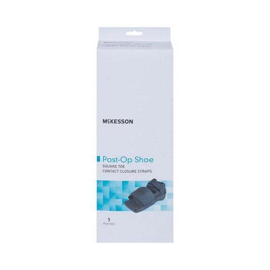 McKesson Post-Op Shoe, Square Toe, Contact Closure Straps, Unisex, Black - 155-79-81233-Single - LL Medico