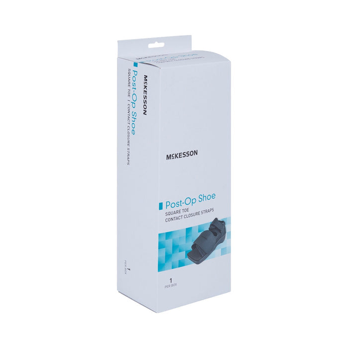 McKesson Post-Op Shoe, Square Toe, Contact Closure Straps, Unisex, Black - 155-79-81233-Single - LL Medico
