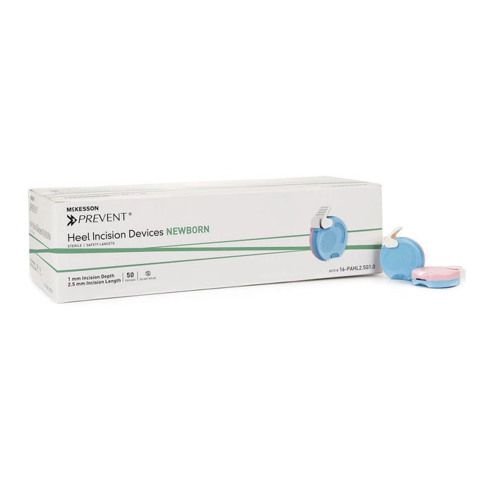 McKesson Prevent Pediatric Heel Incision Lancet, 2.5 mm - 16-PAHL2.5G1.0X-Box - LL Medico