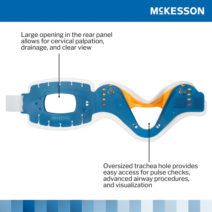 McKesson Rigid Cervical Collar One-Piece Trachea Opening, One Size Fits Most - 16-980010-Bag - LL Medico