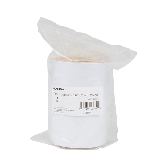 McKesson Tan Felt Adhesive Orthopedic Roll, 1/8" x 6" x 2.5 Yard - 09227-Single - LL Medico