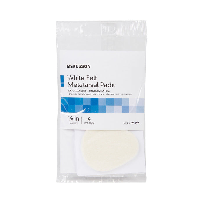 McKesson White Felt Metatarsal Pads, 1/8", 4 Per Pack - 95096-Pack - LL Medico