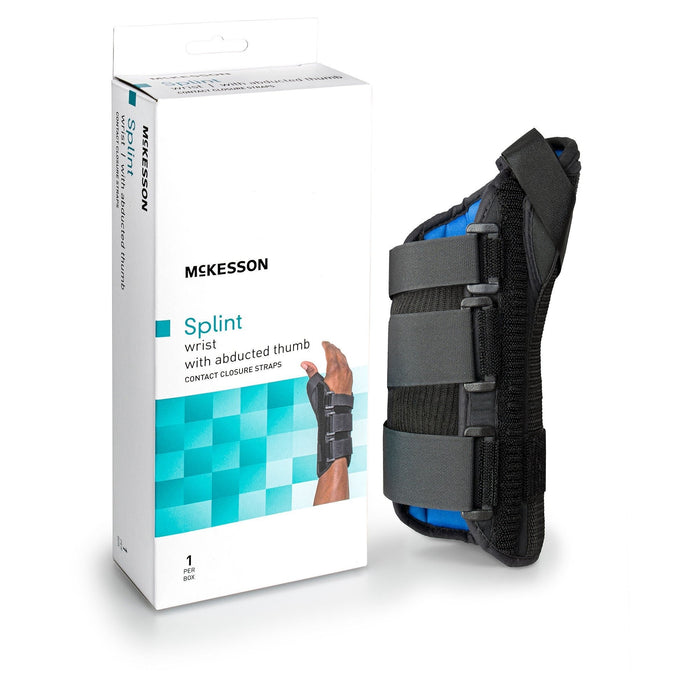 McKesson Wrist Brace with Abducted Thumb, Aluminum, Black - 155-81-87312-Single - LL Medico
