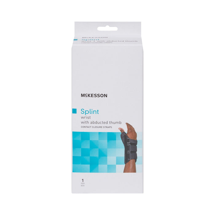 McKesson Wrist Brace with Abducted Thumb, Aluminum, Black - 155-81-87302-Single - LL Medico
