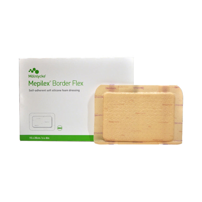 Mepilex Border Flex Adhesive Foam Dressing, Sterile, 6" x 8"
