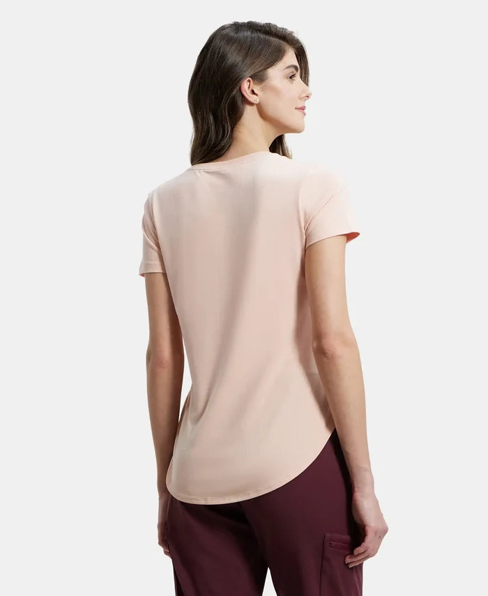 Micro Modal Fiber Relaxed Fit Graphic Print Round Neck Half Sleeve T-Shirt With Curved Hem Styling - Rosecloud-3
