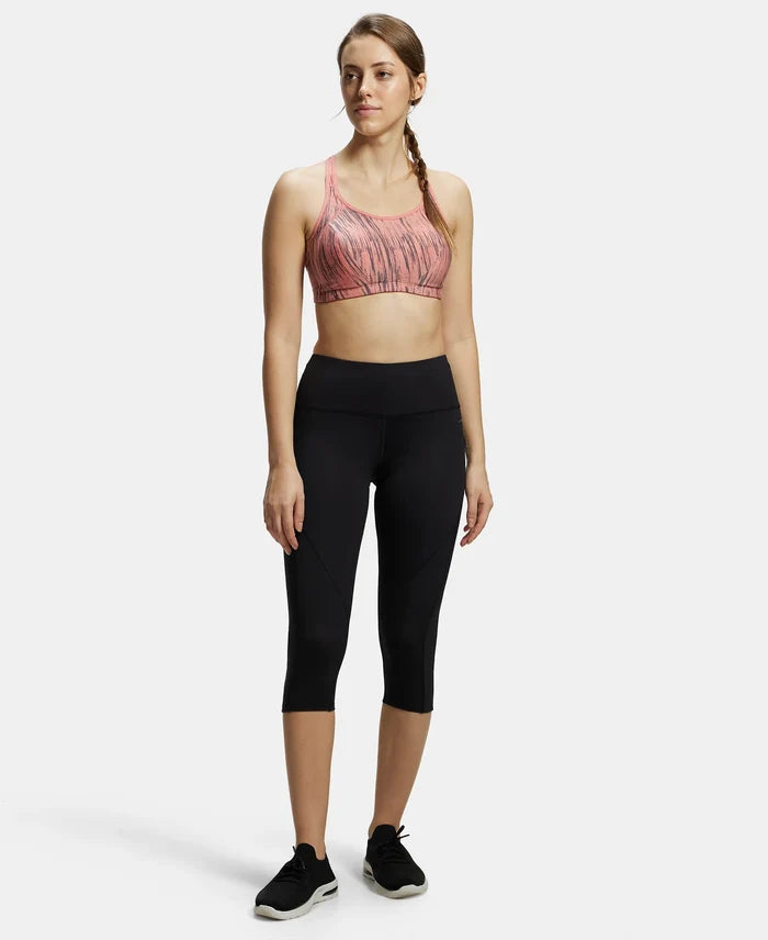 Microfiber Elastane Slim Fit Capri with Back Waistband Pocket - Black-4