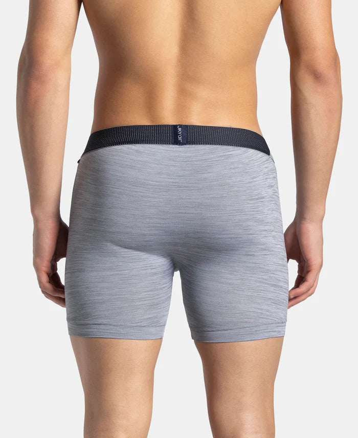 Microfiber Mesh Elastane Stretch Performance Boxer Brief with StayDry Technology - Mid Grey