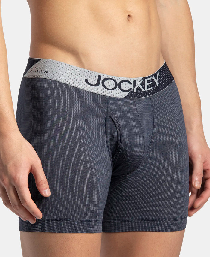 Microfiber Mesh Elastane Stretch Performance Boxer Brief with StayDry Technology - True Navy