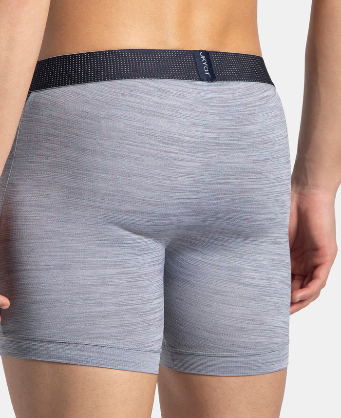 Microfiber Mesh Elastane Stretch Performance Boxer Brief with StayDry Technology - Mid Grey