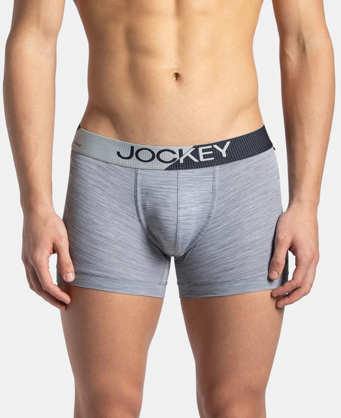 Microfiber Mesh Elastane Stretch Performance Trunk with StayDry Technology - Mid Grey