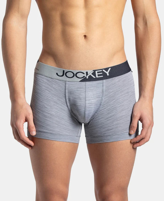 Microfiber Mesh Elastane Stretch Performance Trunk with StayDry Technology - Mid Grey