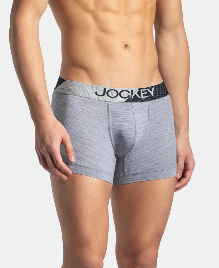 Microfiber Mesh Elastane Stretch Performance Trunk with StayDry Technology - Mid Grey